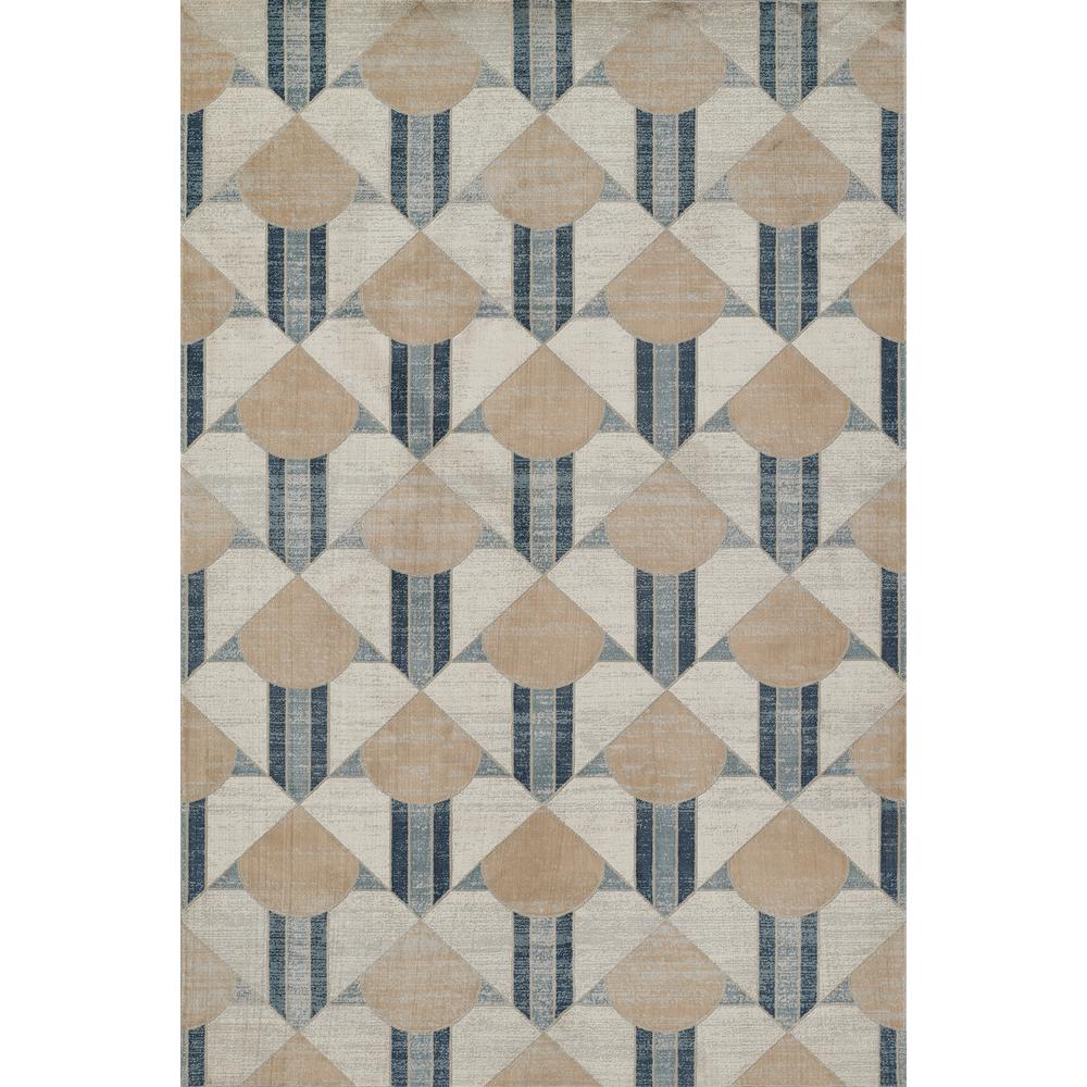 Contemporary Rectangle Area Rug, Blue, 1'10" X 2'10". Picture 1
