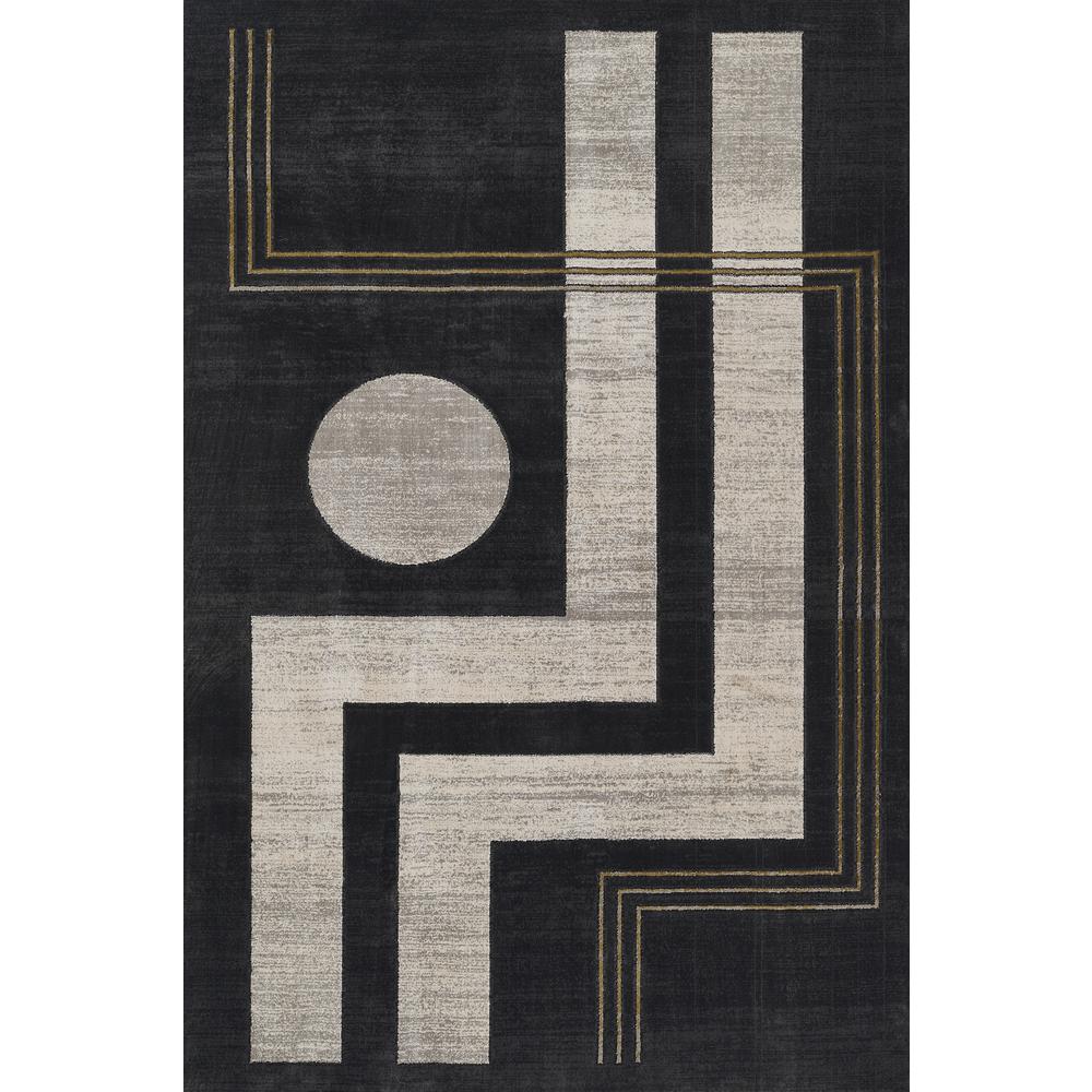 Contemporary Rectangle Area Rug, Charcoal, 1'10" X 2'10". Picture 1