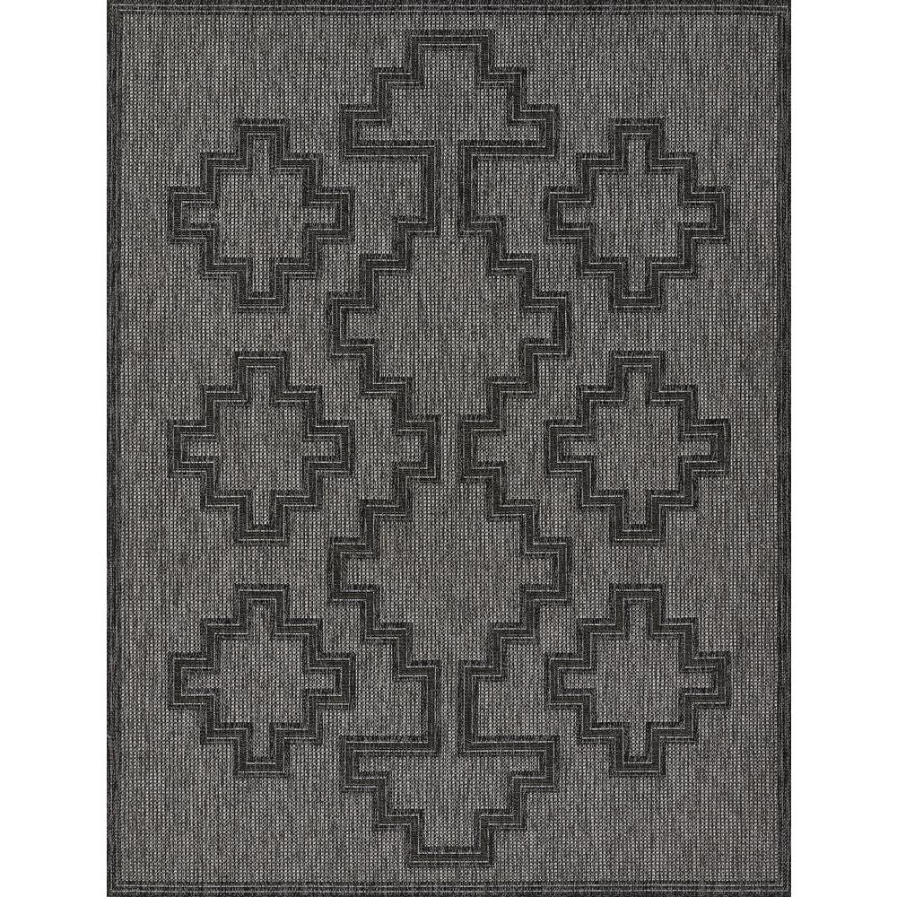 Transitional Rectangle Area Rug, Charcoal, 2' X 3'. Picture 1