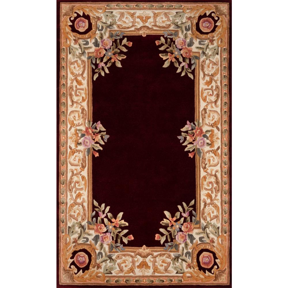 Transitional Round Area Rug, Burgundy, 7'9" X 7'9" Round. Picture 1