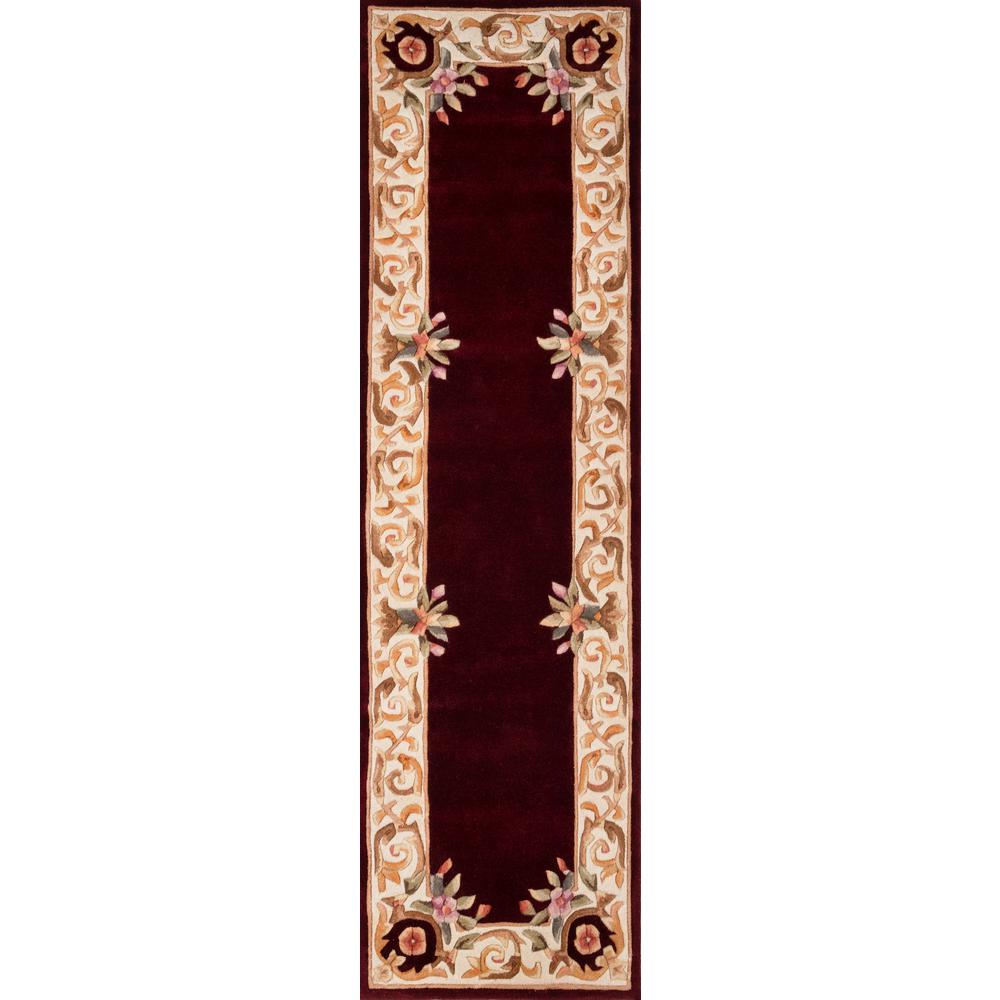 Transitional Round Area Rug, Burgundy, 7'9" X 7'9" Round. Picture 5