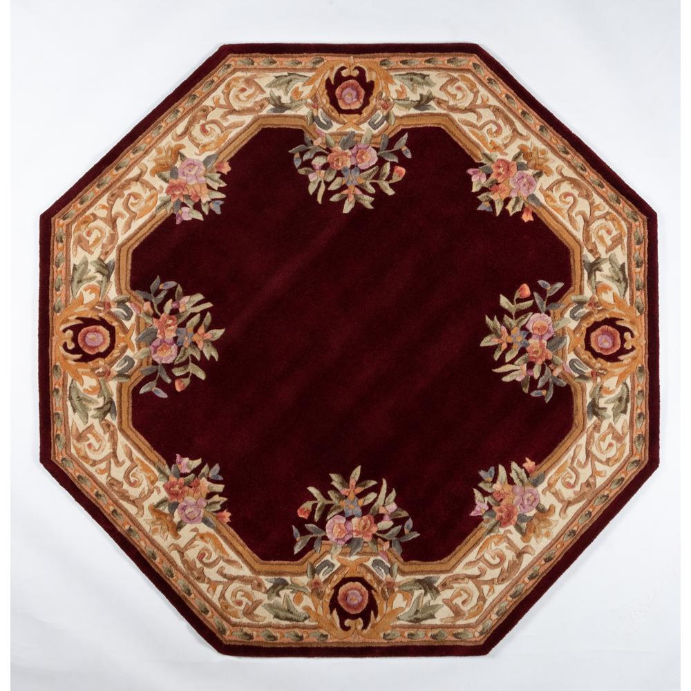 Transitional Round Area Rug, Burgundy, 7'9" X 7'9" Round. Picture 7