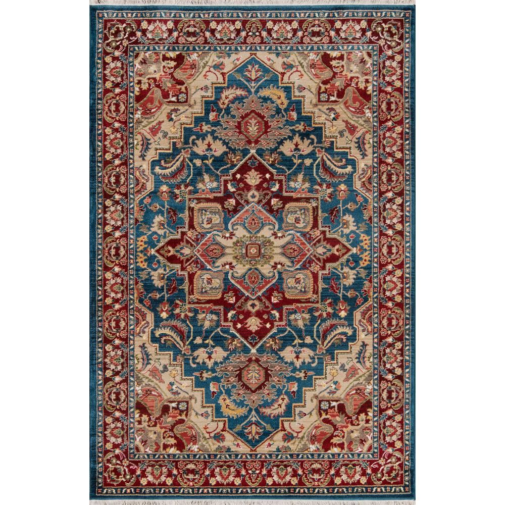 Traditional Rectangle Area Rug, Blue, 2' X 3'. Picture 1