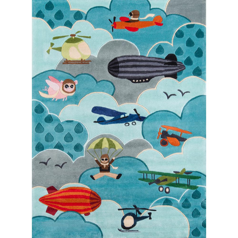 Lil Mo Whimsy Area Rug, Sky, 2' X 3'. Picture 1