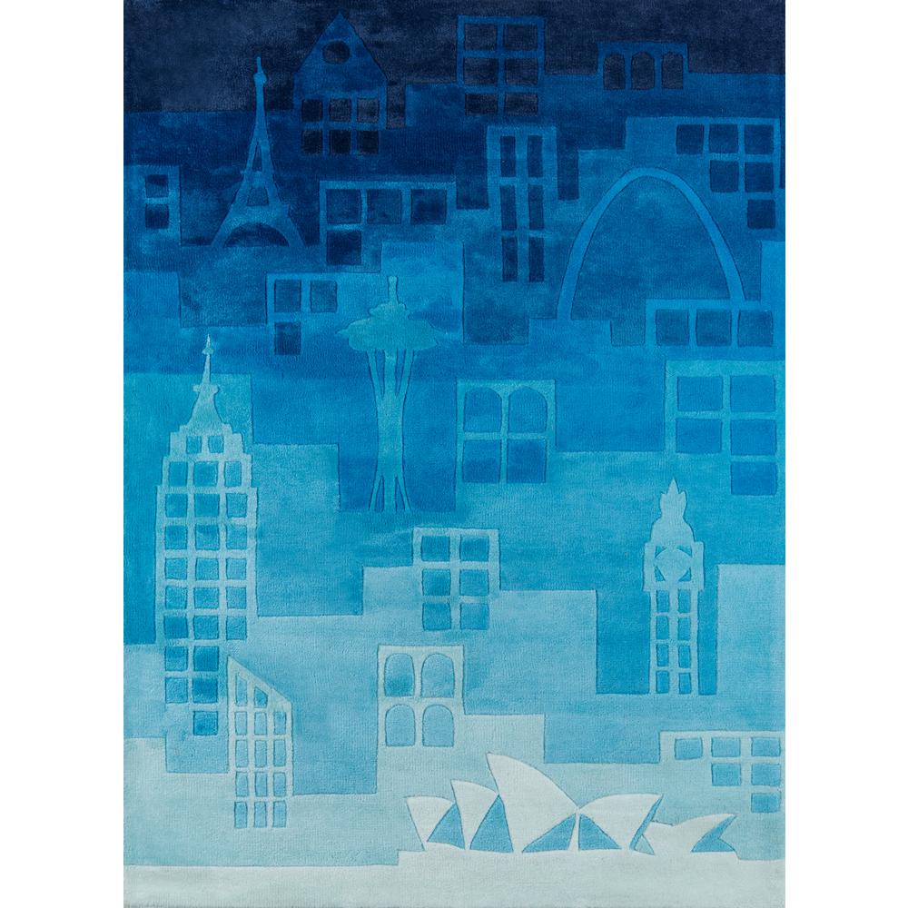 Lil Mo Hipster Area Rug, Blue, 2' X 3'. Picture 1