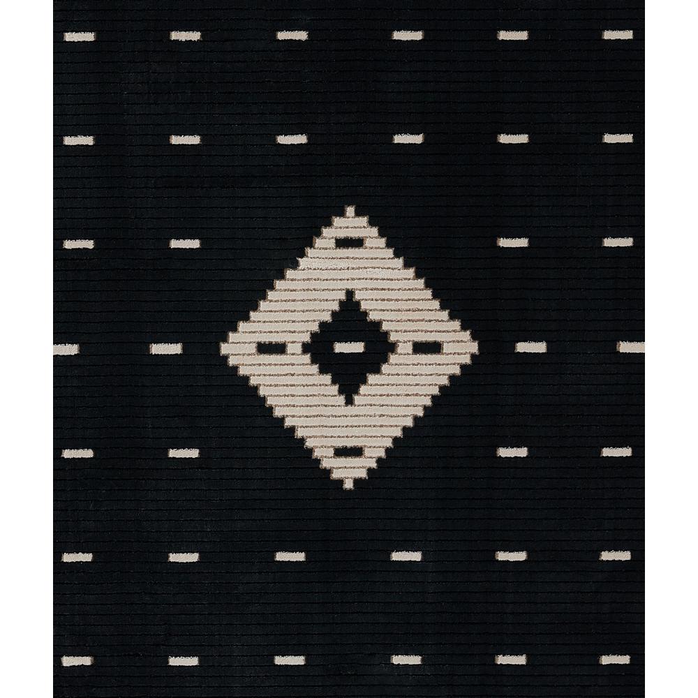 Contemporary Rectangle Area Rug, Black, 2' X 3'. Picture 7