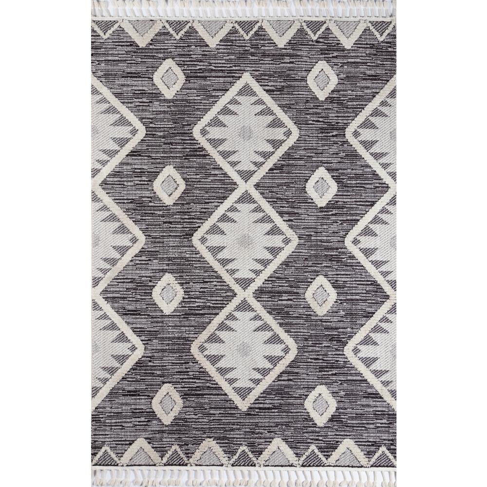 Contemporary Rectangle Area Rug, Charcoal, 2' X 3'. Picture 1