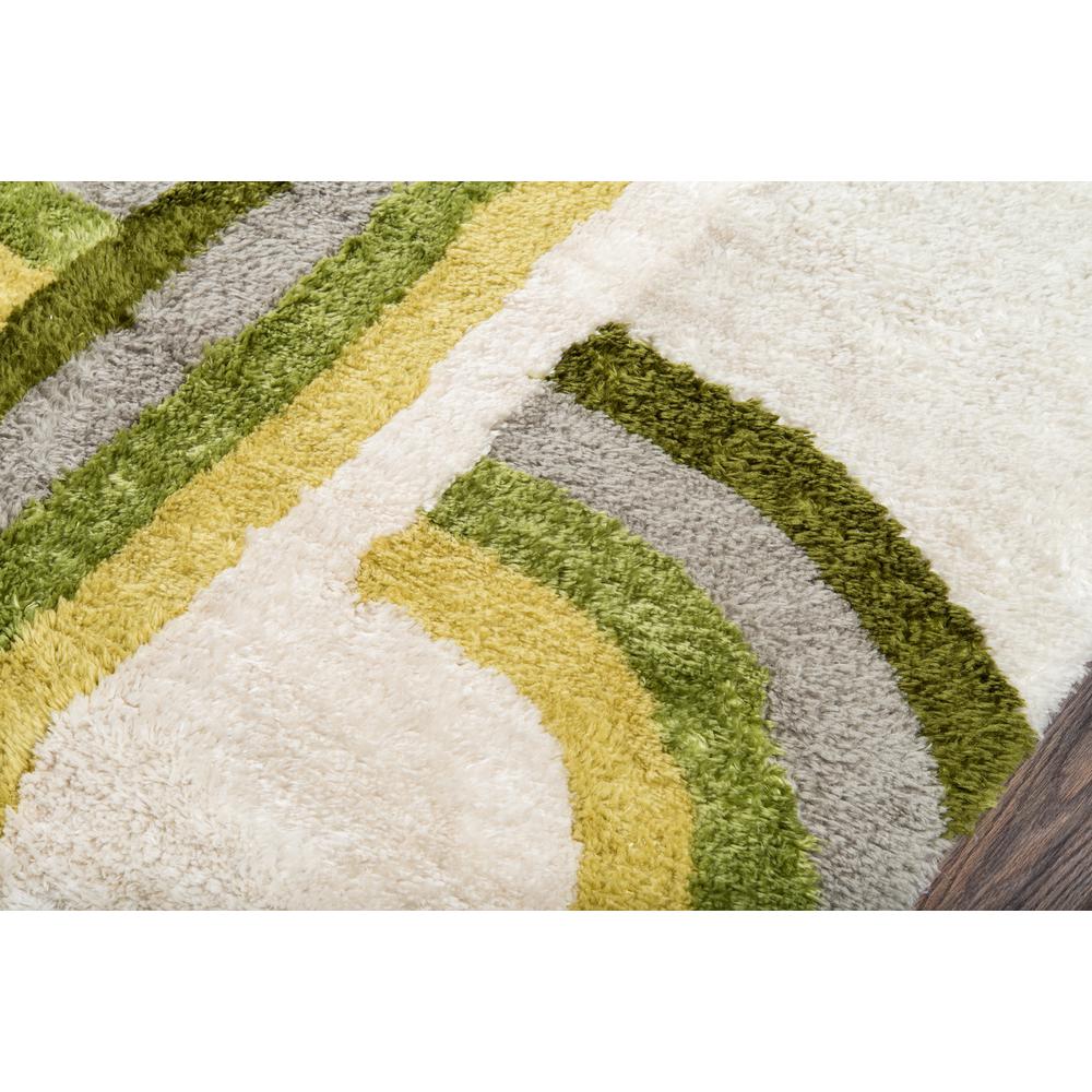 Modern Rectangle Area Rug, Green, 2' X 3'. Picture 3
