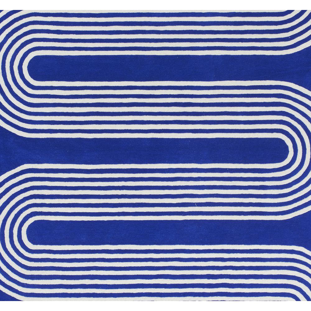 Contemporary Rectangle Area Rug, Cobalt, 2' X 3'. Picture 6