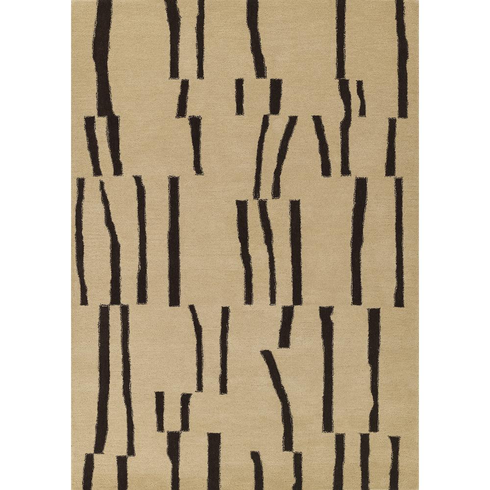 Contemporary Rectangle Area Rug, Ivory, 2' X 3'. Picture 1