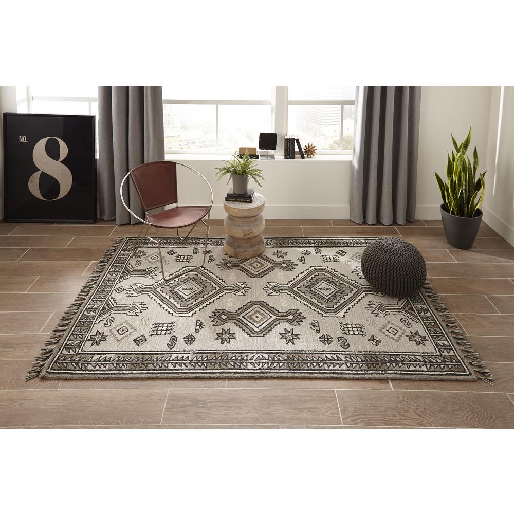 Transitional Rectangle Area Rug, Grey, 9' X 12'. Picture 7