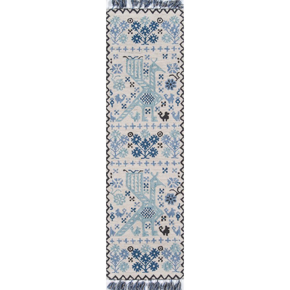 Transitional Rectangle Area Rug, Blue, 9' X 12'. Picture 5