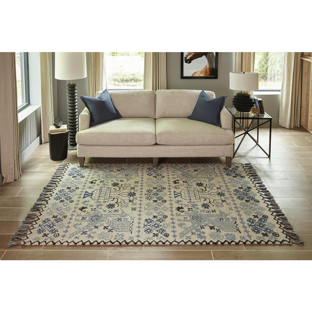 Transitional Rectangle Area Rug, Blue, 9' X 12'. Picture 7