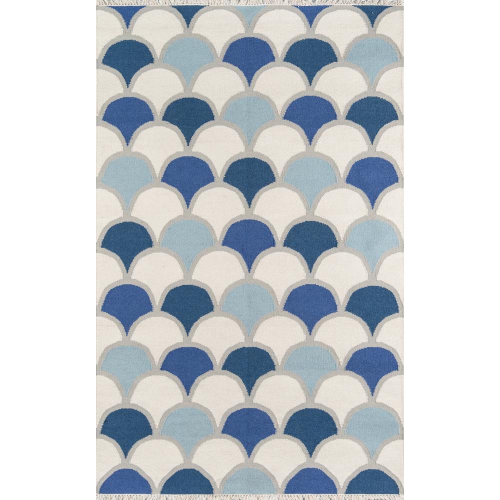 Contemporary Rectangle Area Rug, Blue, 2' X 3'. Picture 1