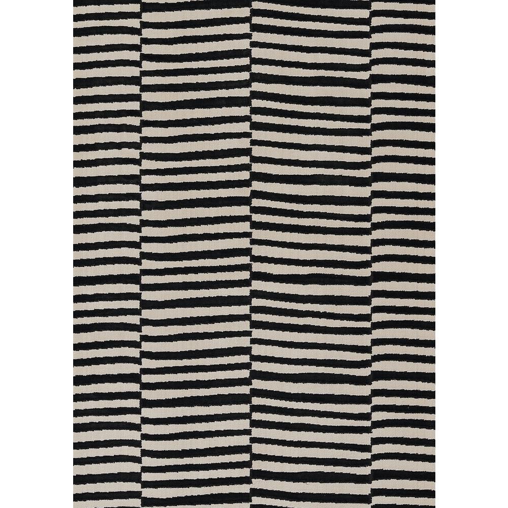 Contemporary Rectangle Area Rug, Black, 2' X 3'. Picture 7