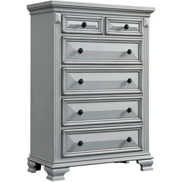 Picket House Furnishings Trent 6-Drawer Chest in Antique Grey. Picture 1