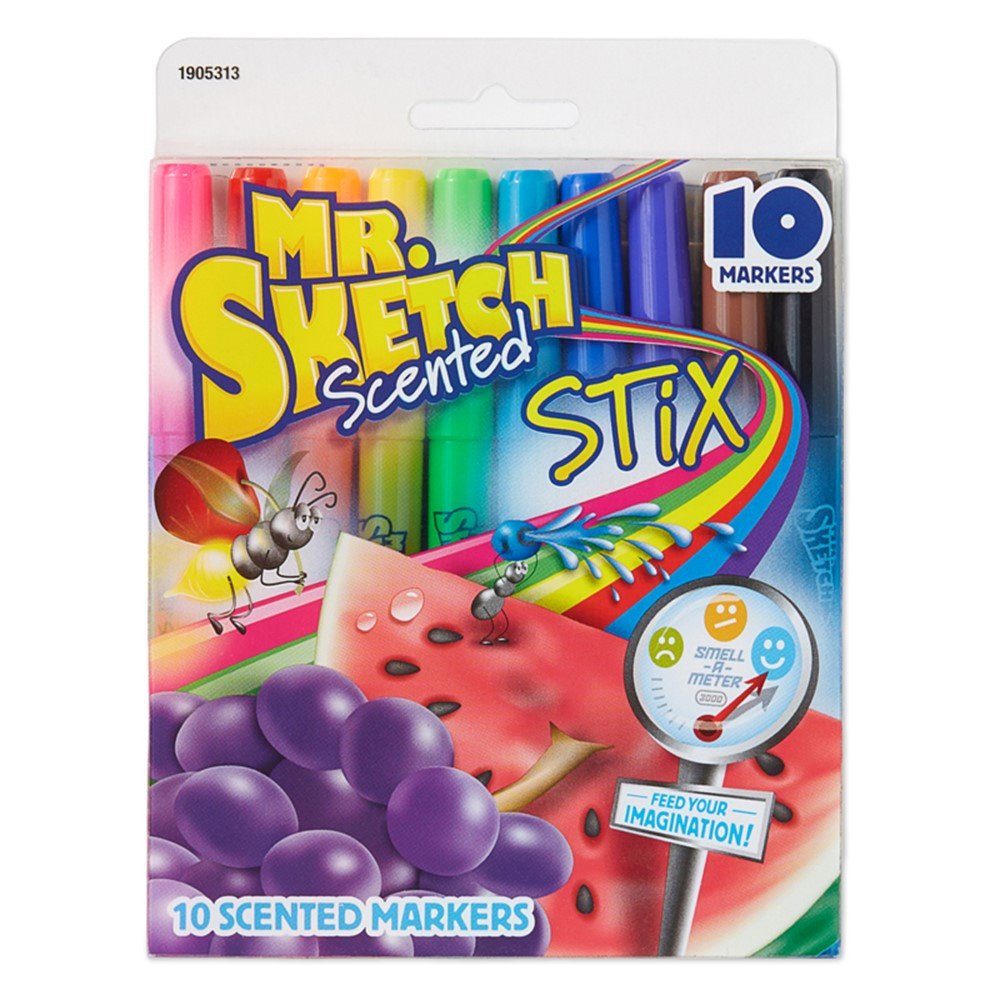 Sanford Mr. Sketch Scented Stix Markers - Fine Marker Point - Bullet Marker Point Style - Multi Water Based Ink - 10 / Pack. Picture 1
