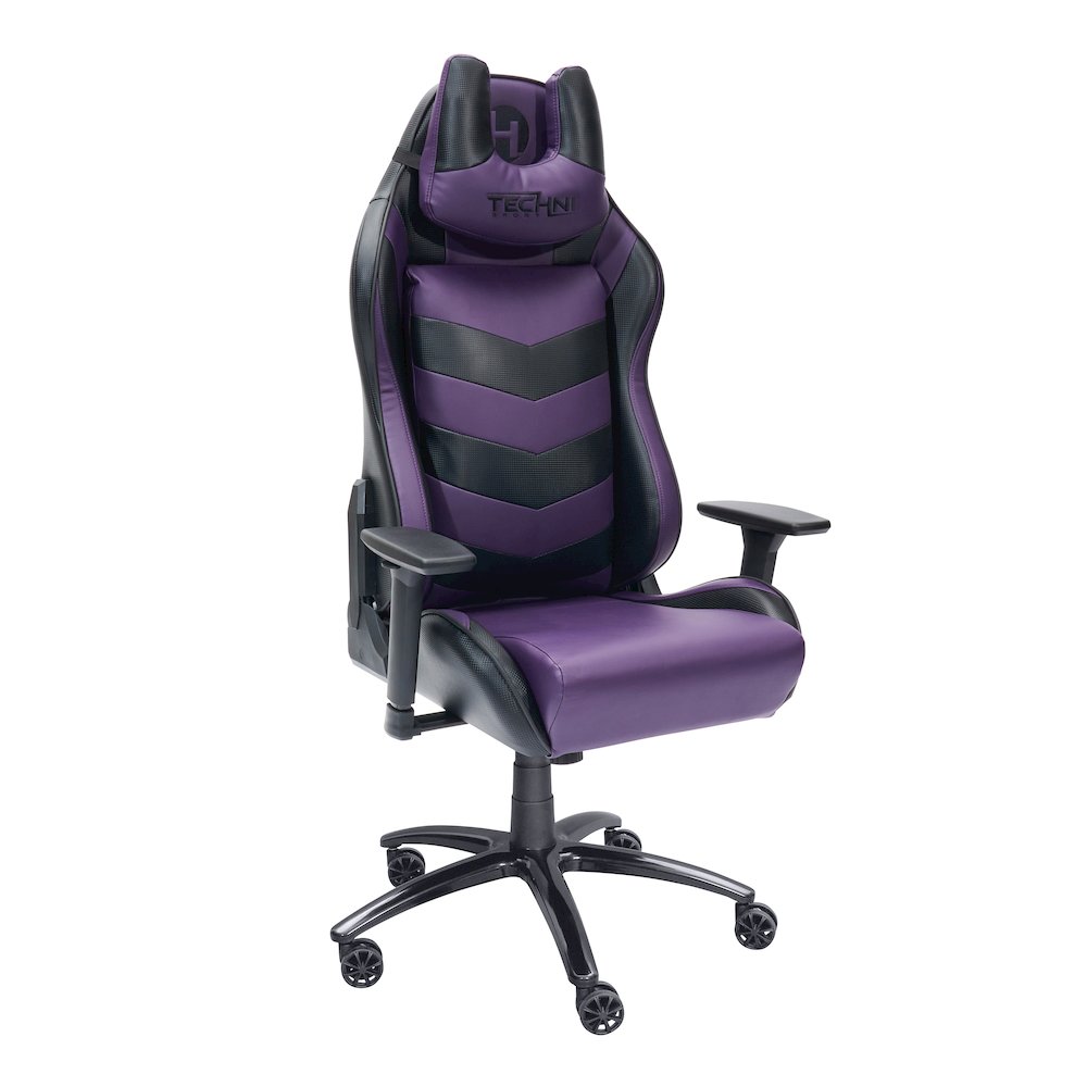 Techni Sport TS-61 Ergonomic High Back Racer Style Video Gaming Chair, Purple/Black. Picture 3