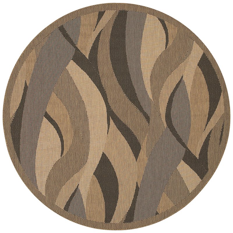Seagrass Area Rug, Natural/Black ,Round, 7'6" x 7'6". Picture 1
