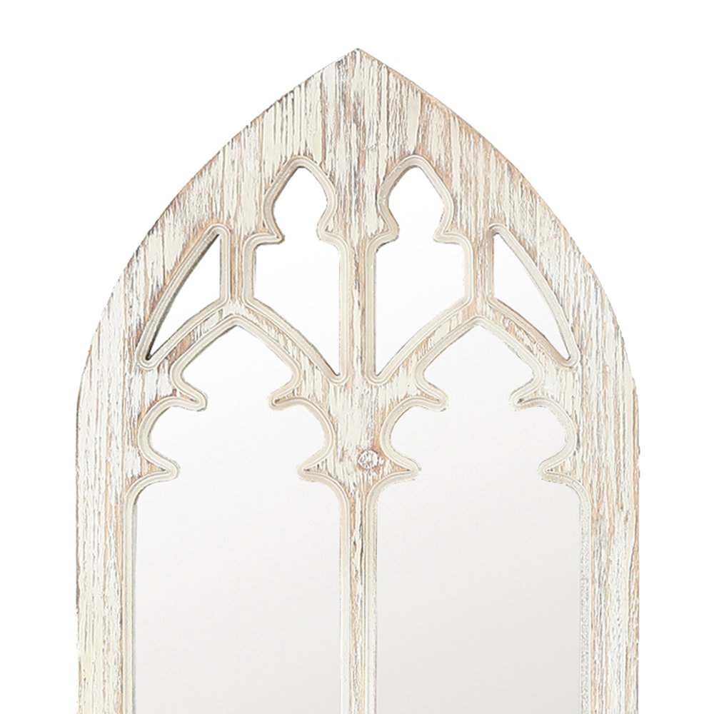 Wood Cathedral Framed Wall Mirror. Picture 6