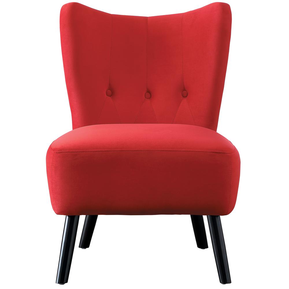 Velvet Accent Chair, Red