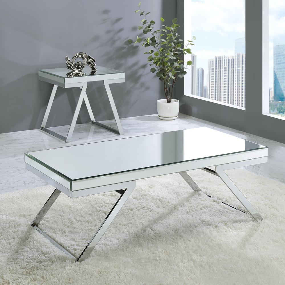 Alfresco Mirrored Top Square End Table. Picture 2