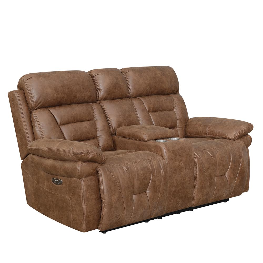 Brock Power Recliner Console Loveseat. Picture 1