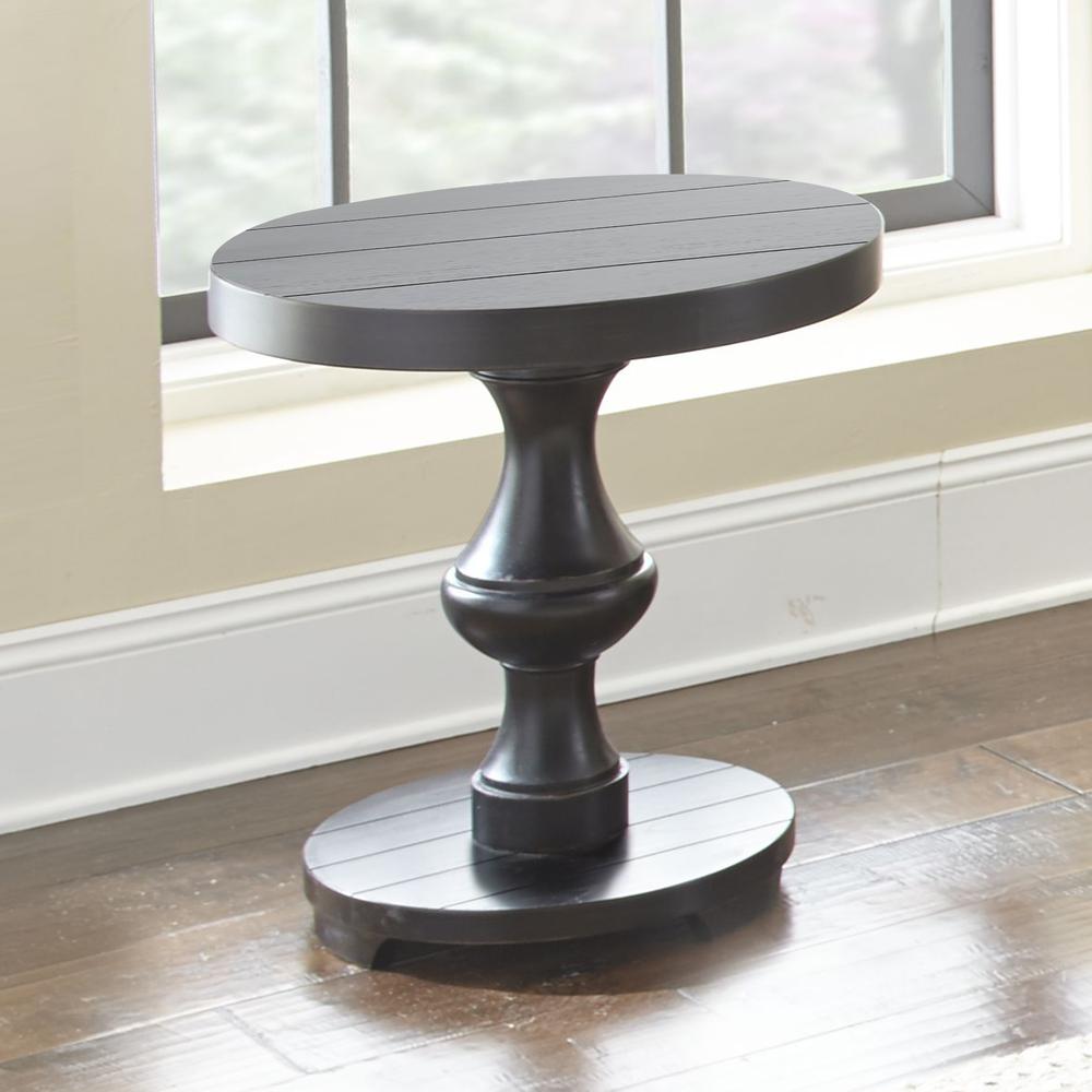 Round End Table, Ebony. Picture 1