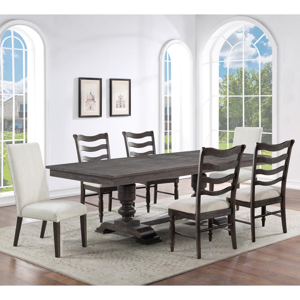 Hutchins 7 Piece Dining Set - 2 Upholstered Chairs. Picture 1