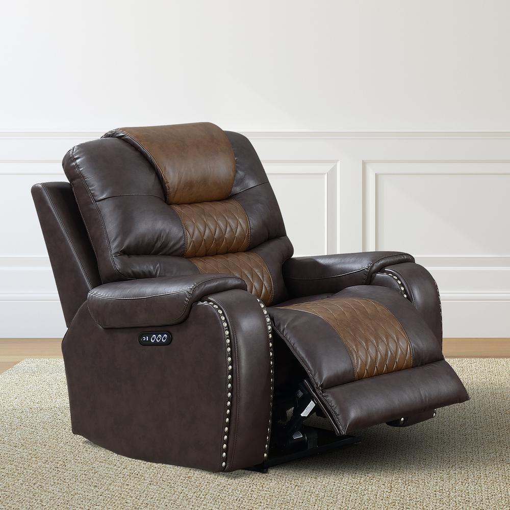 Park Avenue Power Reclining Chair - Brown. The main picture.