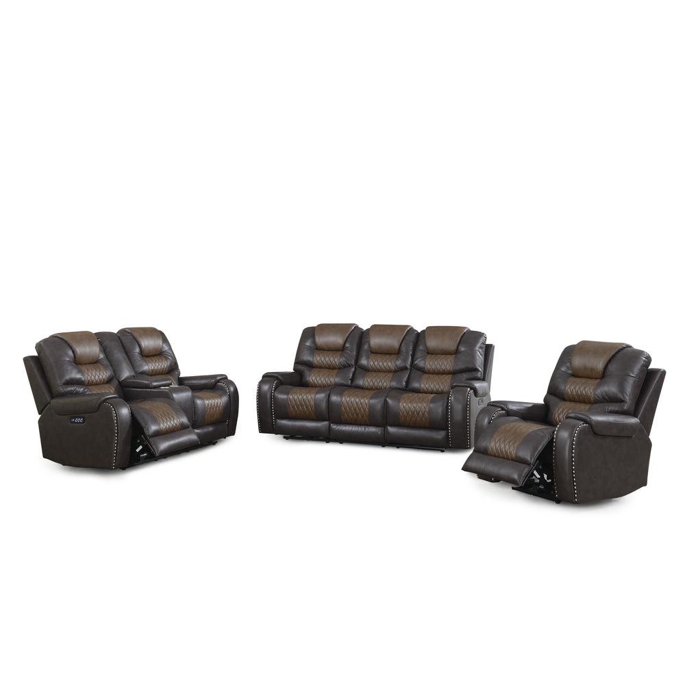 Park Avenue Power Reclining Chair - Brown. Picture 5
