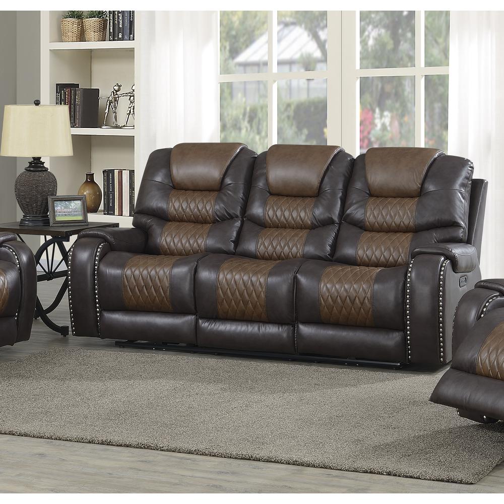 Park Avenue Power Reclining Sofa - Brown. The main picture.