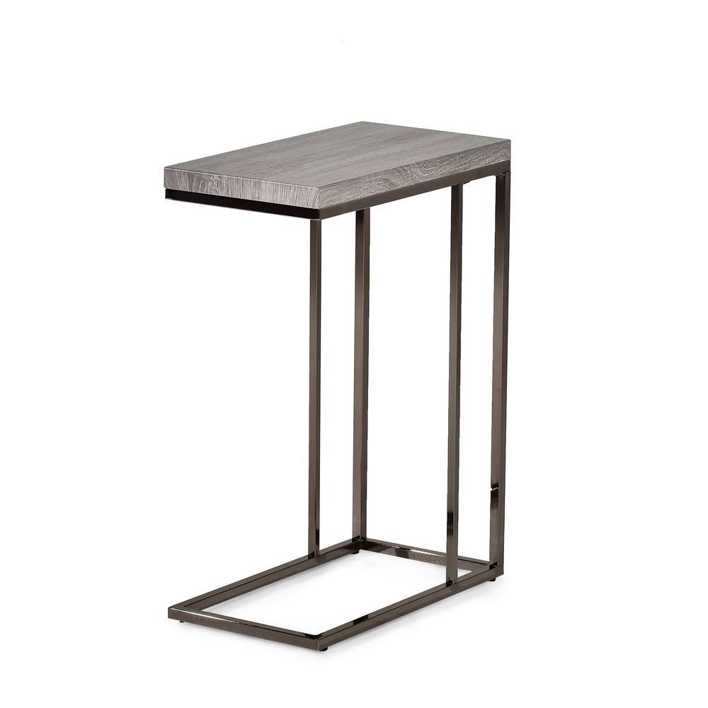 Lucia Chairside End Table w/Nickel. Picture 1