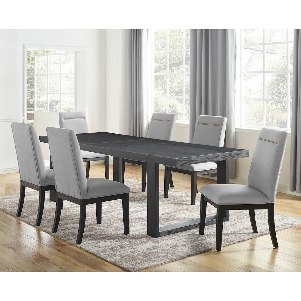 Yves 7pc Dining Set - Grey. Picture 5