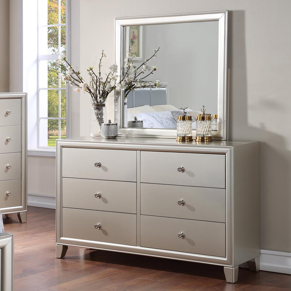 Omni Six Drawer Dresser and Mirror. Picture 2