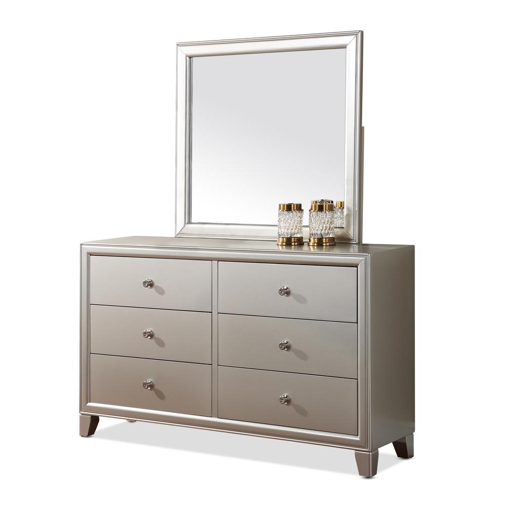 Omni Six Drawer Dresser and Mirror. Picture 1