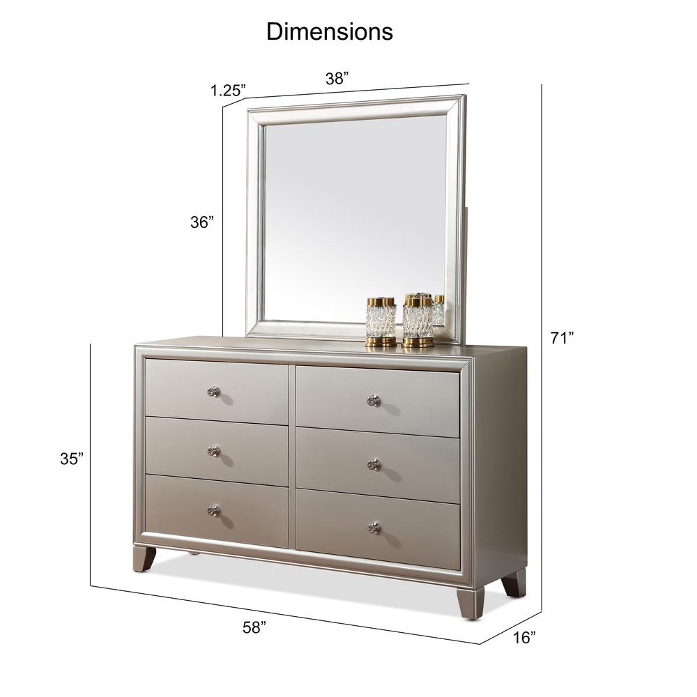 Omni Six Drawer Dresser and Mirror. Picture 6