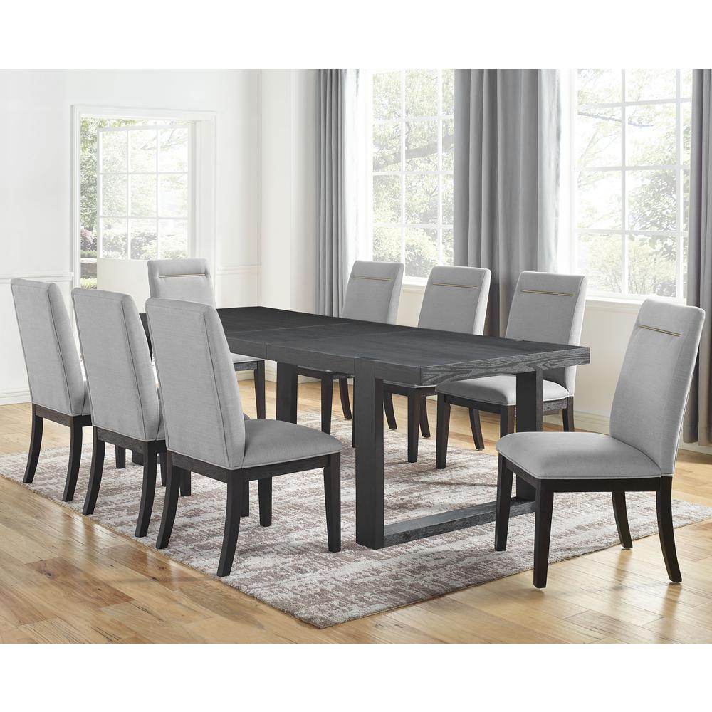 Yves 9pc Dining Set - Grey. Picture 1