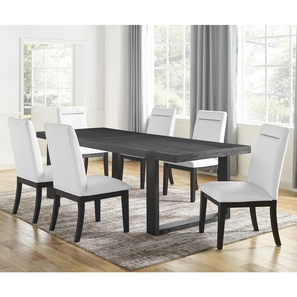 Yves 7pc Dining Set - White. Picture 1