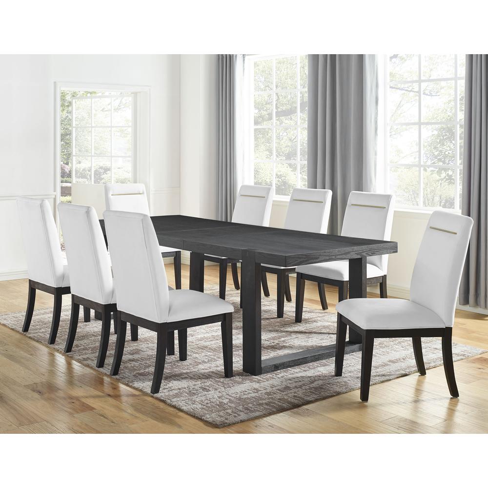 Yves 9pc Dining Set - White. Picture 1