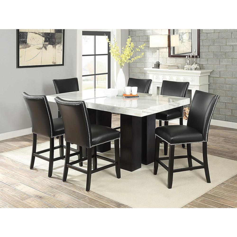 Rectangle Counter Height Dining Set 7pc - Black Counter Chairs, White/espresso. Picture 2