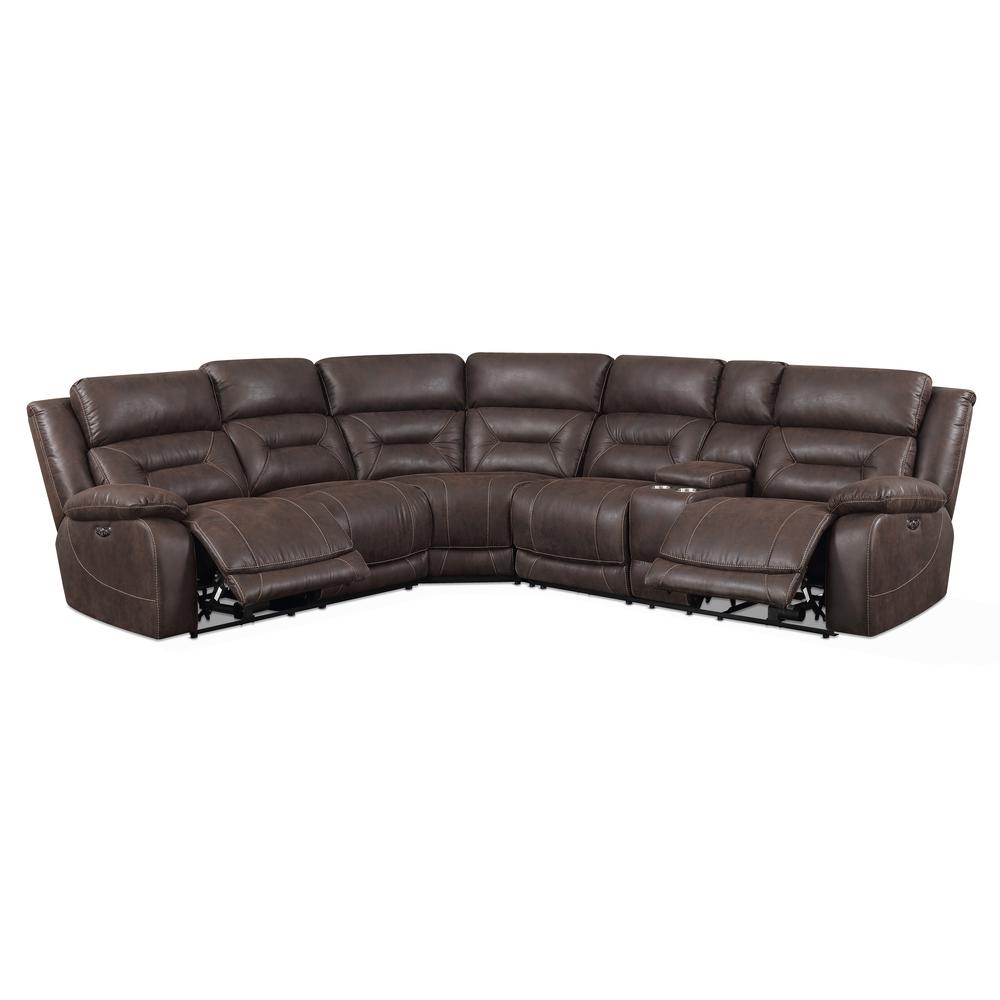 3PC Reclining Sectional - Saddle Brown, Saddle Brown. The main picture.