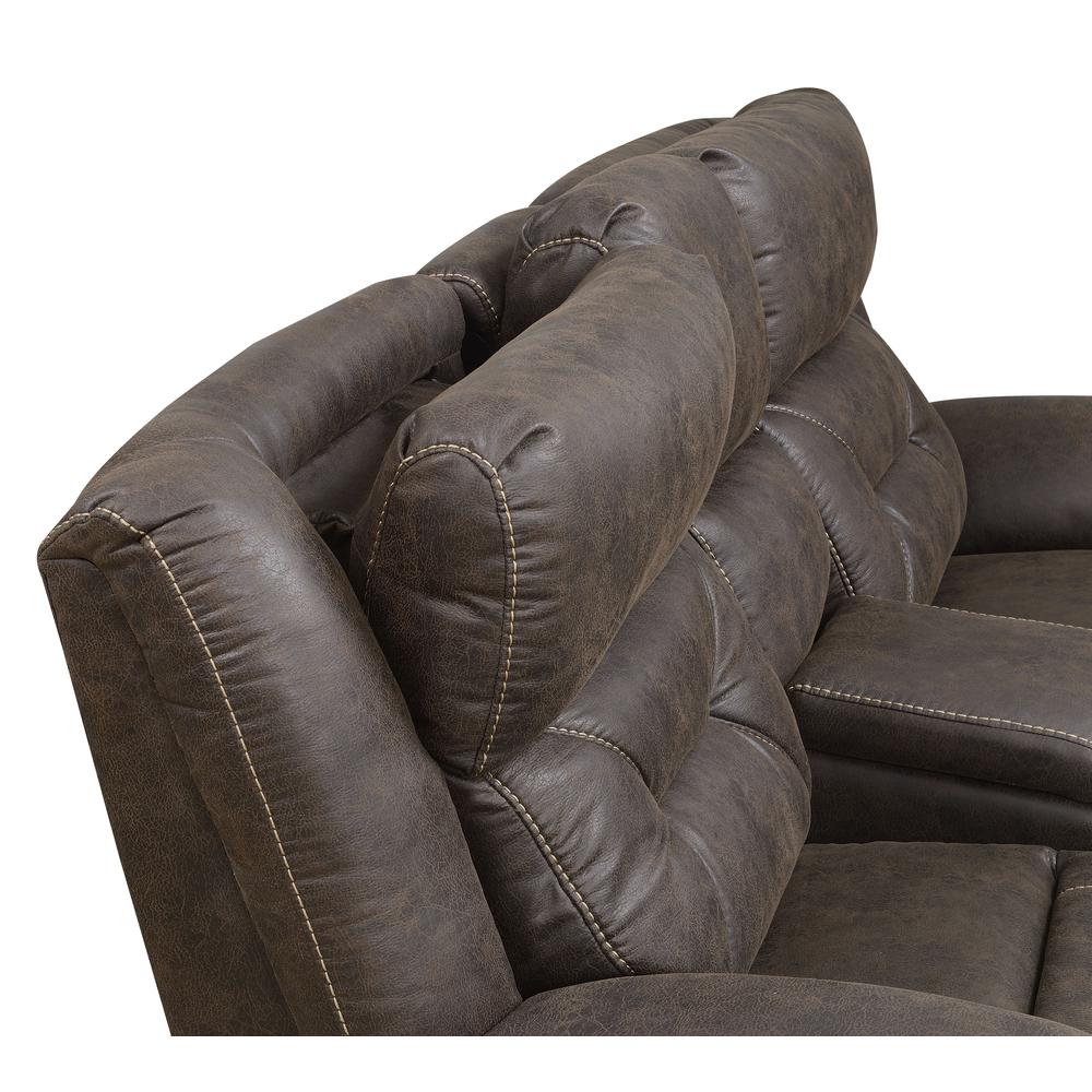 Power Recliner Loveseat w/ Console and Power Head Rest - Saddle Brown, Saddle Brown. Picture 4