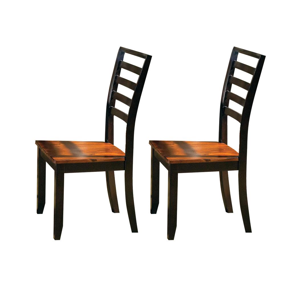 Side Chair- Set of 2, Tone on tone cordovan cherry finish. Picture 3