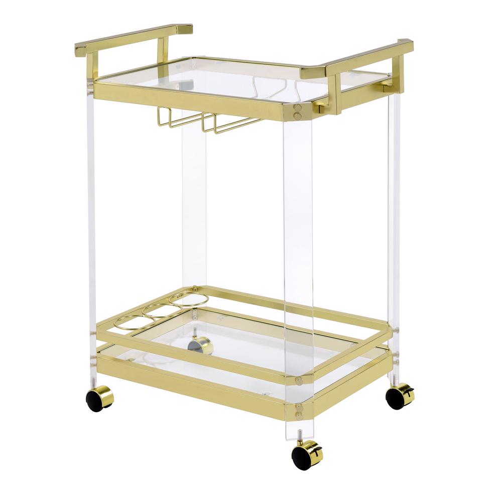 Aerin Server Cart - Gold/Acrylic. Picture 2