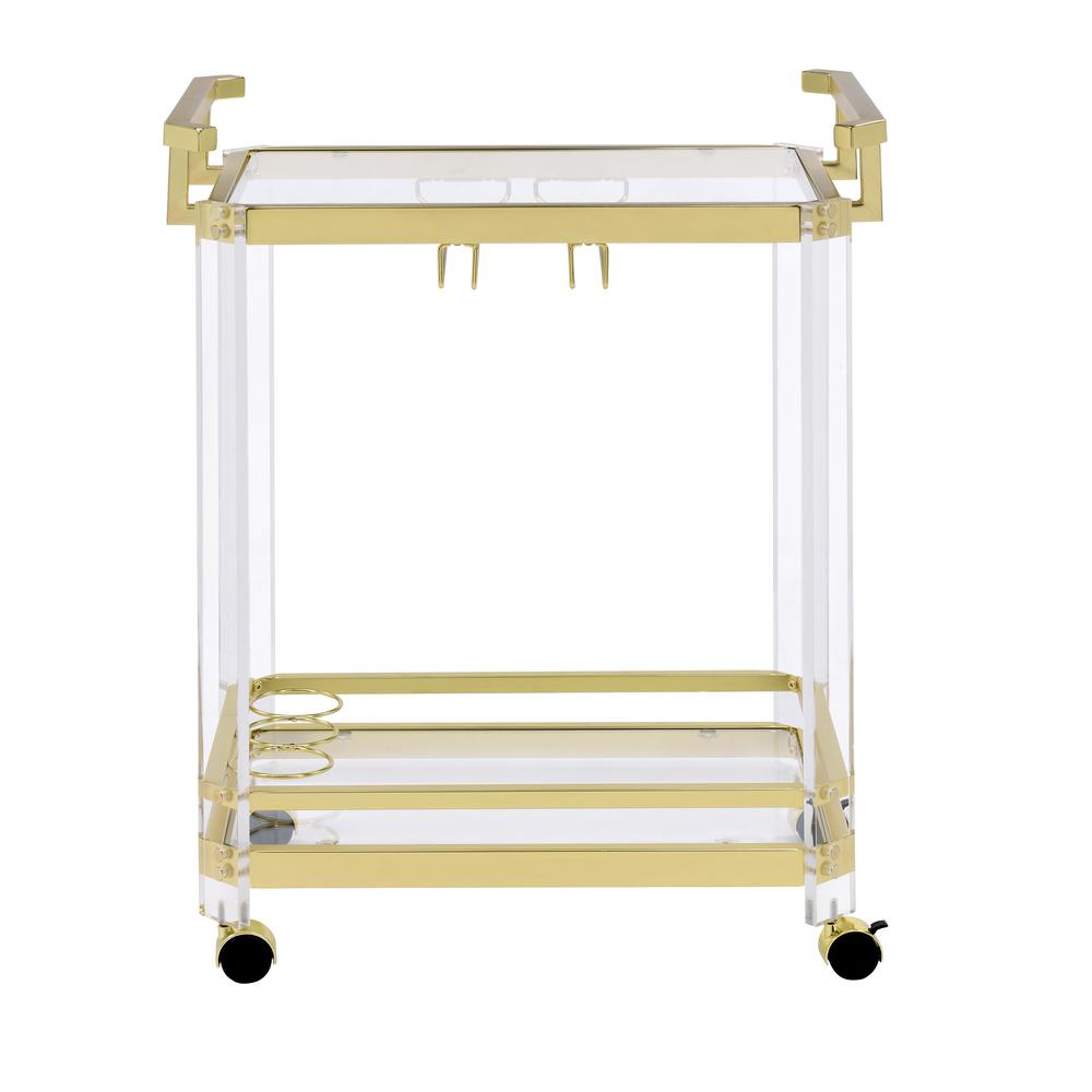 Aerin Server Cart - Gold/Acrylic. Picture 3