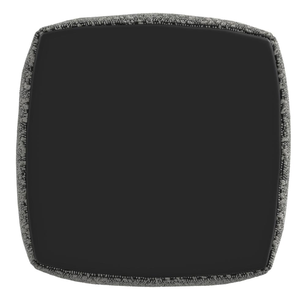 Nahara Boucle Black Woven Square Pouf. Picture 3