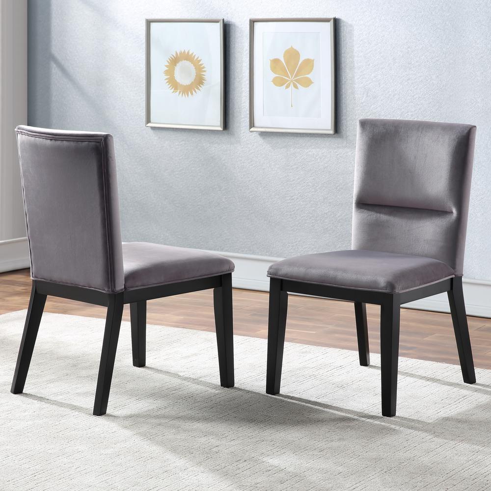 Amalie Side Chair - Grey Velvet. Picture 1