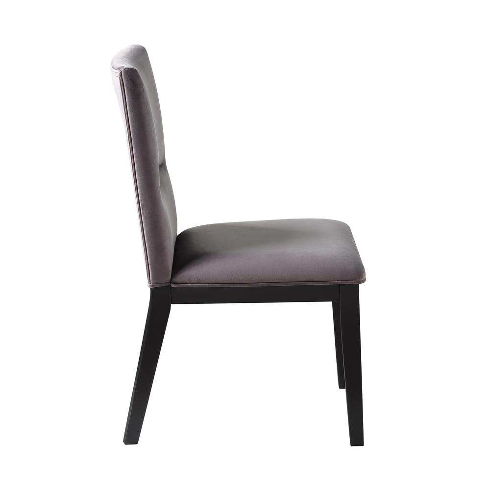 Amalie Side Chair - Grey Velvet. Picture 3