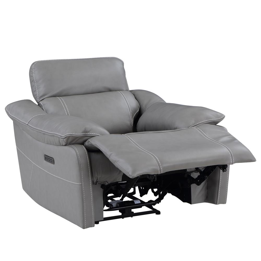 Alpine Leather Power Recliner Smoke. Picture 11